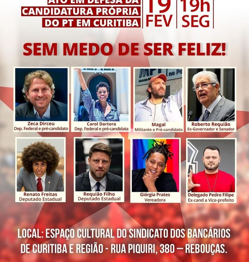 Ato em Curitiba defende candidatura própria no PT